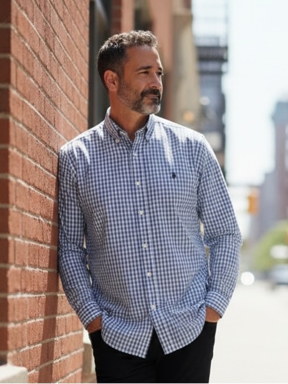 Polo Ralph Lauren Men’s Blue & White Gingham Oxford Button Down Shirt